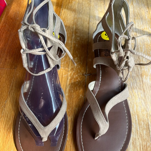 Womens Carlos by Carlos Santana Lacey Lace Up Wedge Sandals - Brulee - Picture 16 of 16